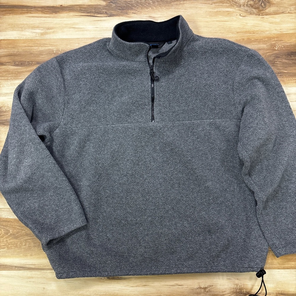 J.Crew Fleece Pullover XXL Quarter Zip Outdoor Gray Vintage Made in USA